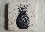 Gifts Plain Stone Coasters , Travertine Square Stone Coasters 10 x 10 cm