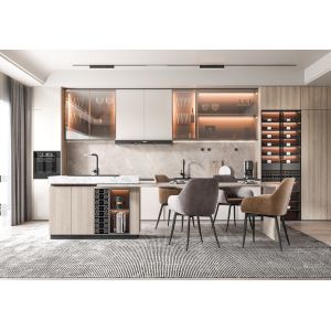 Shaker Stained Finished Cabinet Lacquer Painting Wall Hanging Kitchen Cabinets