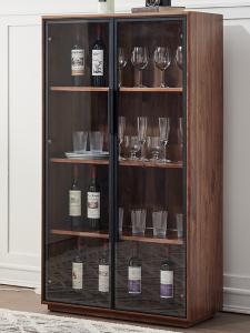 China Metal Frame 4 Shelf Hotel Room Cabinet 150cm Height With Glass Door factory