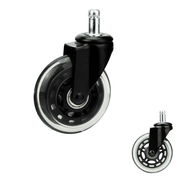 2.5 Inch Office Chair Casters Transparent PU Casters Sets Silent Wheels For