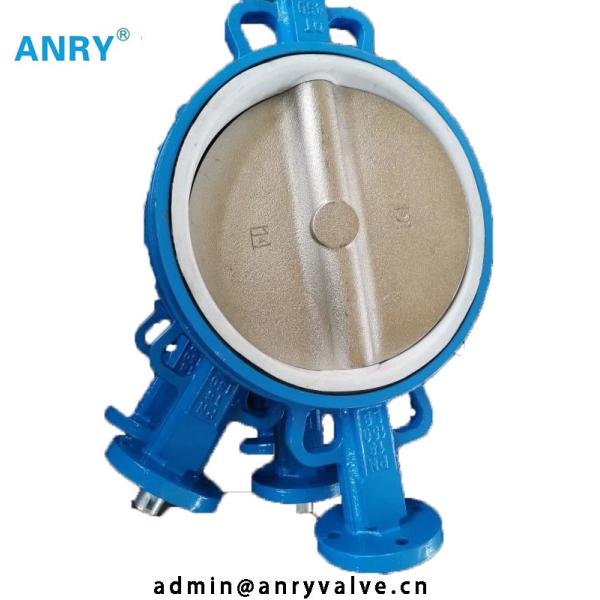 Soft Sealing Worm Gear ductile iron Body PTFE lined Wafer PN16 Butterfly Valve