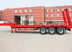 China Strength Multi Flat Truck Low Flat/ Low Bed Semi-Trailer 70--100 Tons For Self Dumping factory