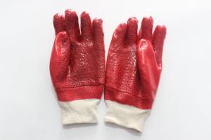 China Red Pvc Smooth Surface Oil Resistant Acid And Alkali Resistant Industrial Working Red Pvc Coated Glove factory