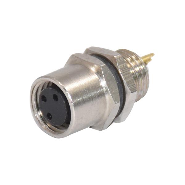 M8 IP67 Waterproof Male Metal Panel Mount Circular Soldering Connector 3 Pin 4 Pin Straight (IBEST)