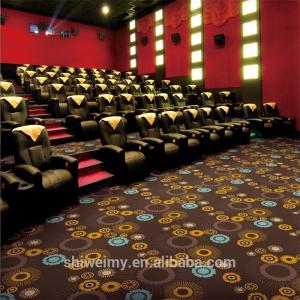 China Cheap dark brown polypropylene printed carpet for cinema factory