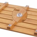 High Temperature Tolerance Bamboo Bath Mat , Wooden Bathroom Mat 22x15 Inches