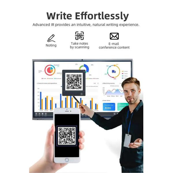 High Brightness 350cd/m2 65 Inch Interactive Whiteboard Screen for Interactive Presentations 3