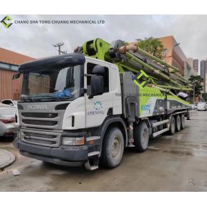China 2018 SCANIA Chassis Zoomlion Second Hand Concrete Pump Truck 63m on sale