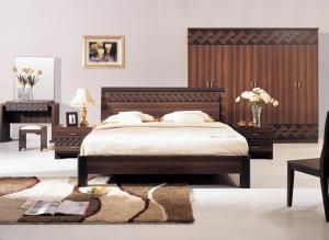 China MDF+Paper Home Furniture,Panel Bedroom Set,Wood Bed and Wardrobe,Nightstand,Dresser with Mirror,Amorie,Chest factory