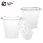 New products disposable PET clear150ml smoothie cup with flat lid