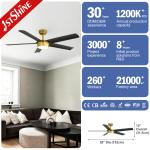 52-Inch DC Motor Ceiling Fan Modern Decorative Low Watt Fan with Remote Control