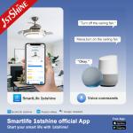 220 Volt Dimmable Retractable Ceiling Fan Light Remote Control
