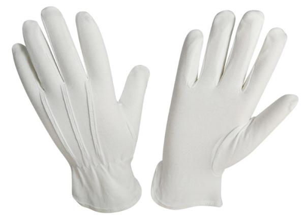 disposable mens white cotton driving gloves with three stiching lines high