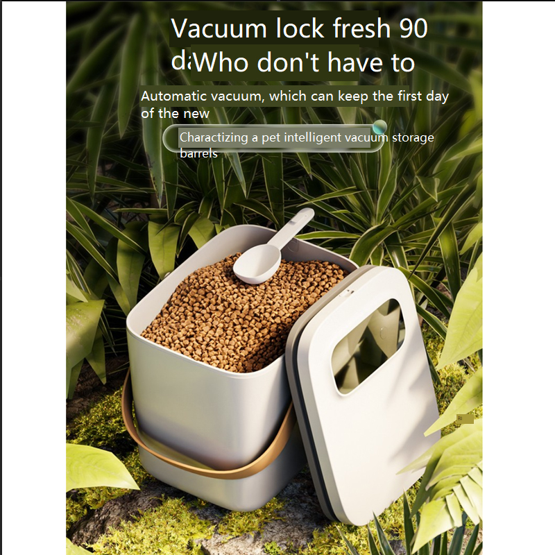 3.0kg Pet Cat Smart Vacuum Grain Bucket Sealed Moisture-Proof Dog Food Storage Bucket