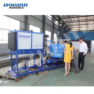 2024 Focusun Full Automatic PLC Touch Screen Block Ice Machine 1T/D for 30kg Ice