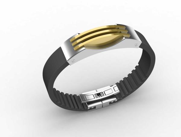 Top Quality Europe Fashion Stainless Steel Genuine Leather Silicone Bangle