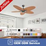 35W Power 5 ABS Leaf 5 Speeds Remote Control Antique Style Ceiling Fan NO