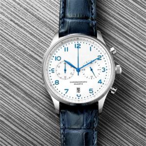 China 20mm 5atm Leather Strap Wrist Watch OEM Black Leather Wrist Watch factory