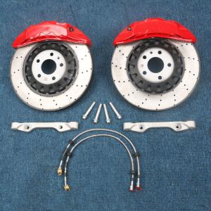 China Auto Red 6 Pot Brake Calipers 9N With 380x36mm Drilled Grooved Disc For Audi Brake Calipers factory