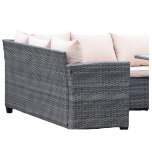 Luxury Hotel Outdoor Furniture Waterproof PE Indoor Wicker Dining Table And Chairs