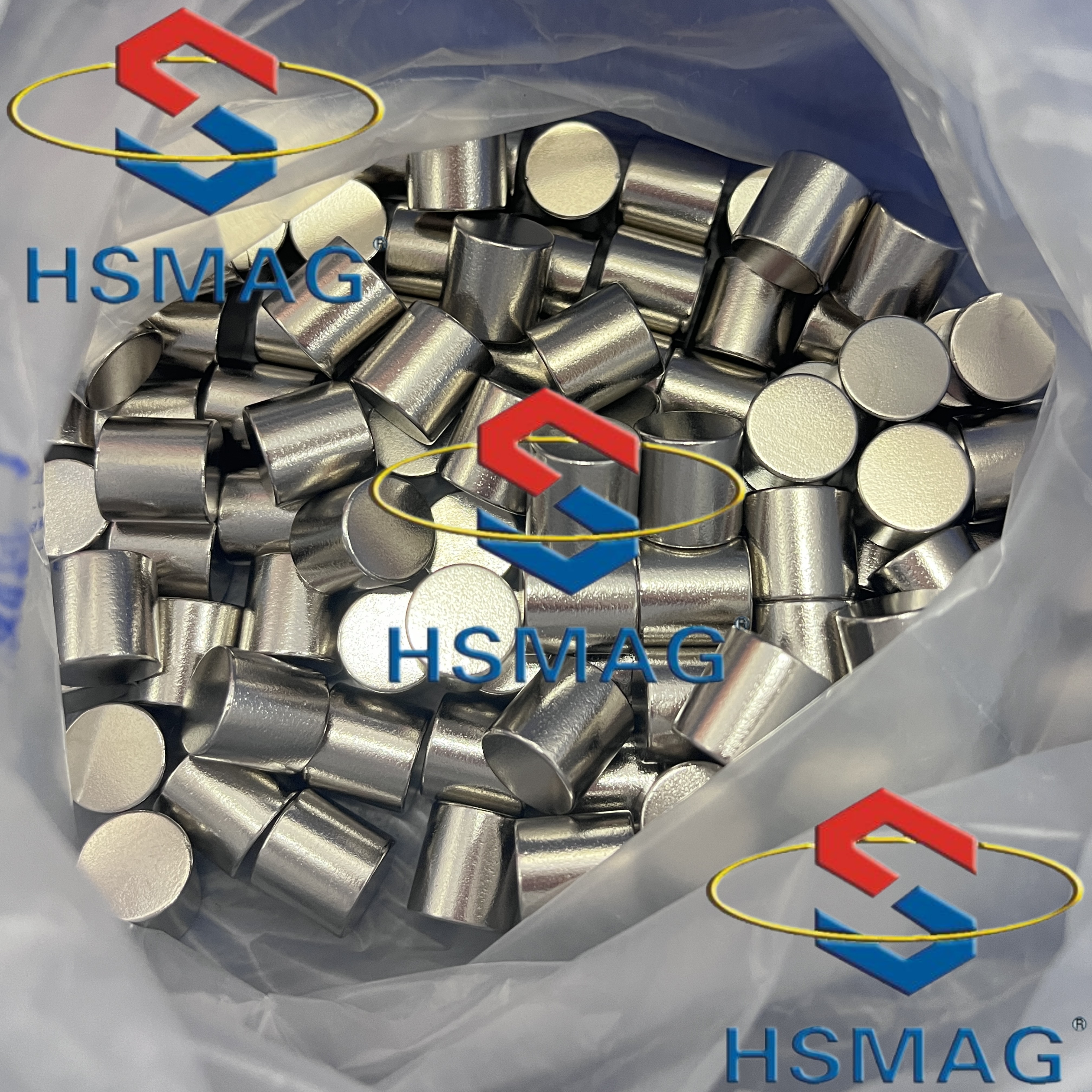 HSMAG Round Silver Super Strong Industrial Magnet Rustproof OEM Cylinder Magnets