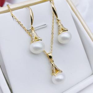 China Natural Pearl necklace jewelry set Natural freshwater pearls beaded pearls made of high quality jewelry necklace Earring factory