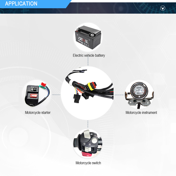 OEM Electrical Motorcycle Wire Harness Customized Length Color