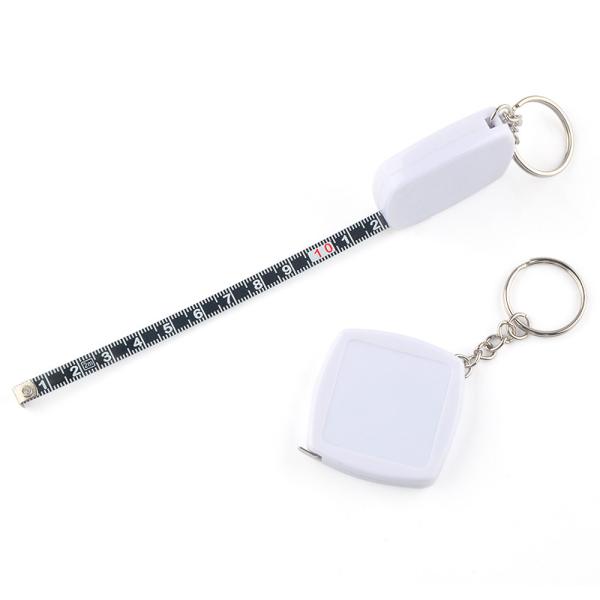 2m Mini Keyring Black Steel Gift Body Measuring Tape Handy Essential Tool