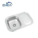 CH7549 Stainless Steel Kitchen Sink Single Bowl Sink With Drain Board Press