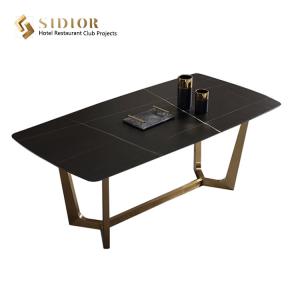 China Black Marble Dining Table Set 75cm height factory