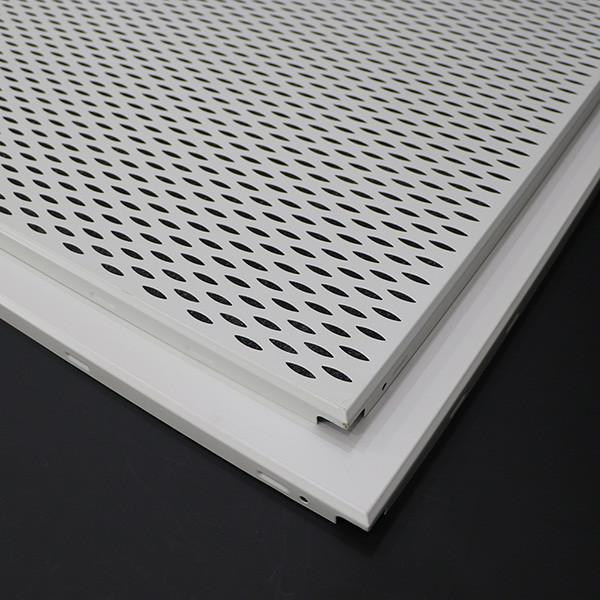 Perforated Aluminum Alloy Clip In Ceiling 600×600mm White Color Suspended Metal