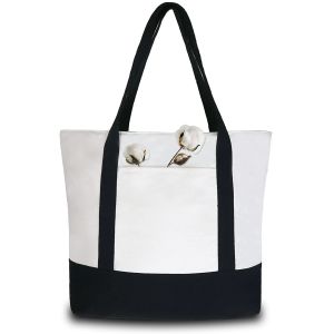 White Eco Canvas Bags With Clear LGO Beautiful Pictures Simple Style