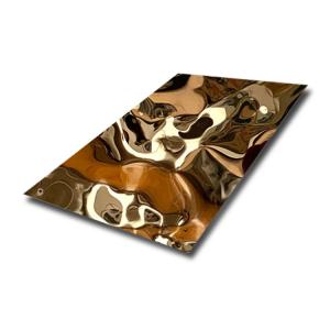 China 316 Water Ripple Stainless Steel Sheet With Golden Hammered Finish factory