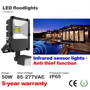 China 50W LED Floodlight PIR Infrared induction Motion sensor High lumens Flooding Spotlight factory