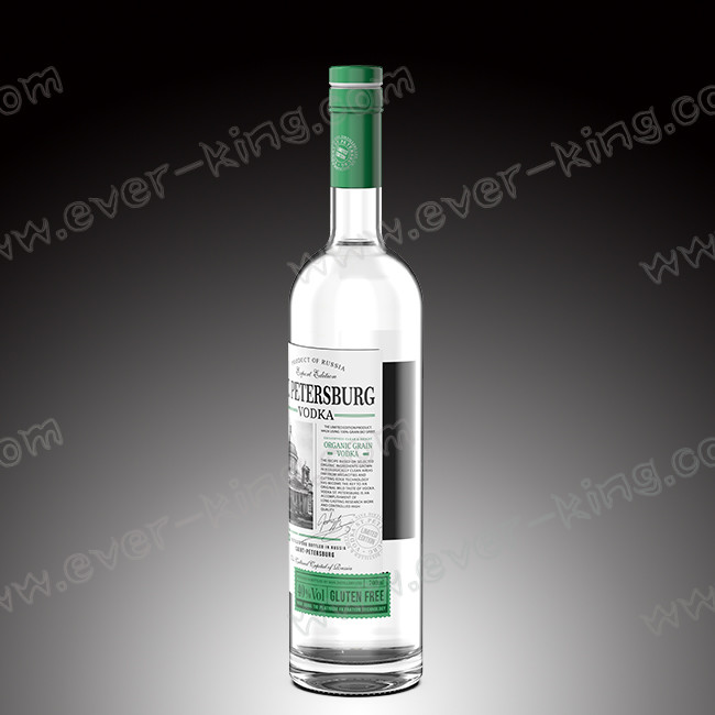 500ML Flint Glass Vodka Liquor Bottle With Cork Seal