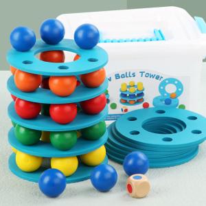 China Unisex Wooden Montessori Baby Toys Children Stacking Game factory