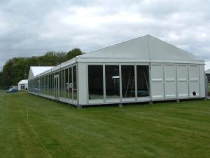 China 20x25m Temporary Construction Steel Structure Warehouse Tent With Sandwich Walls factory