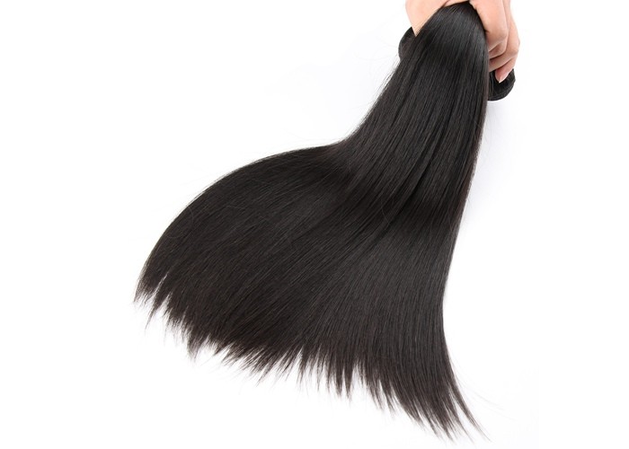 Double Weft 8 inch Brazilian Silky Straight Human Hair For Women / Girl
