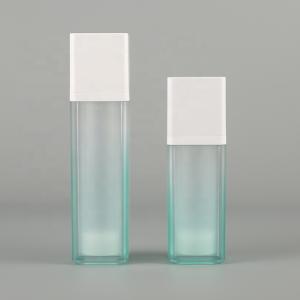 China PP Flat Shoulder Acrylic Airless Bottle 30ml 50ml Screen Printing factory