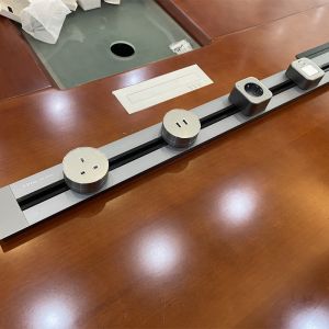 China Smart Office Desk Power Track Embedded System with 5V 2.1A Output and CE Certification factory