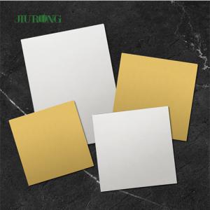 China MDF Square Disposable Cake Board White And Gold Color factory