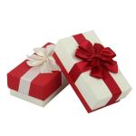 Recycled Gray Cardboard Art Paper Gift Packing Box With Ribbon Hot Stamping