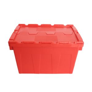 Logistics Nest Storage Attached Lid Container with PP Material and Stackable