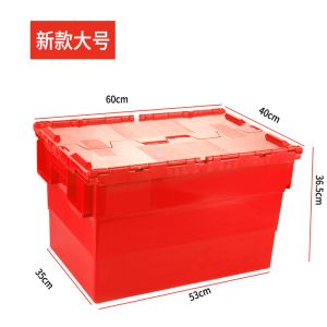 Heavy Duty Plastic Moving Boxes Attached Lid Containers Industrial Folding Tote