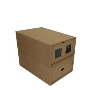 China Thick Kraft Paper Folding Drawer Style Gift Box Transparent Window factory