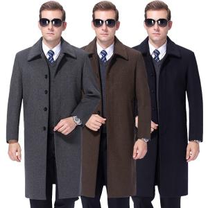 China Autumn Winter Business Casual Woolen Suit Coat with Plus Velvet Lining and Large Size factory