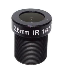 China 2.0 Megapixel Fixed M12 Lens 2.6mm 122 Degree 1/4 inch For CCTV camera factory
