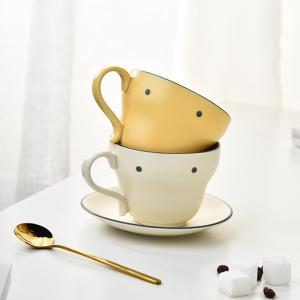China Stocked Ceramic Cups Saucers Ceramic Stoneware Coffee Mug And Saucer Set For Tea factory