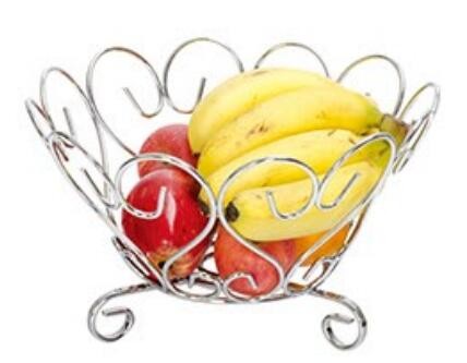 Good quality & cheap price awesome stainless steel or silver chrome iron metal wire fruit basket fruit bowl