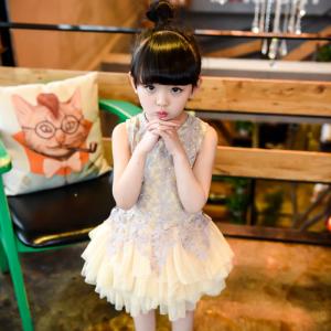 China 2016 Fashion Girl Party Kid's Dress Dancing Chinese Lace Dress Cute Prince Q222 factory